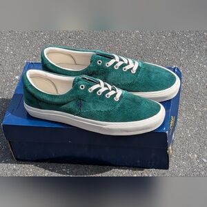 Polo by Ralph Lauren KeatonTeal Green Corduroy Low-Top Sneakers (New)